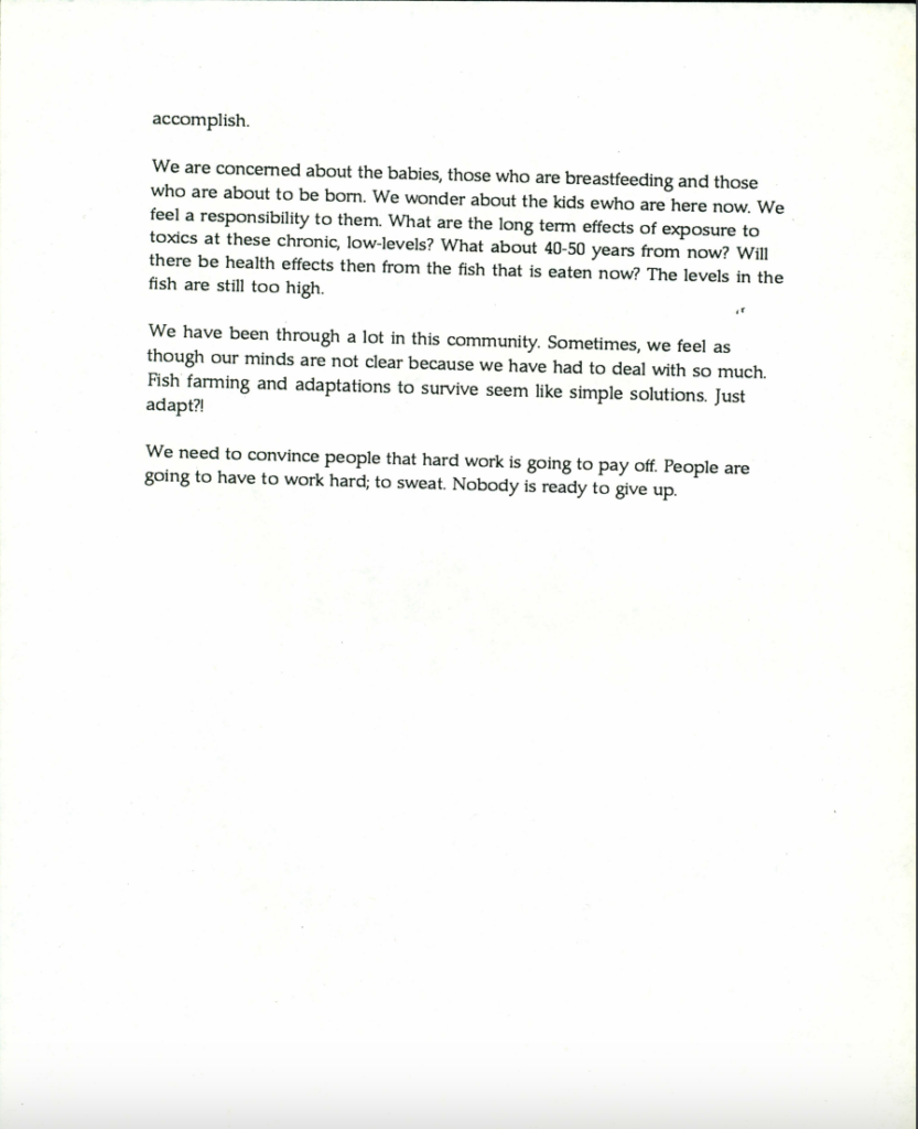 Second page of the document 'Mohawk Women Respond" from the Smith College Archives